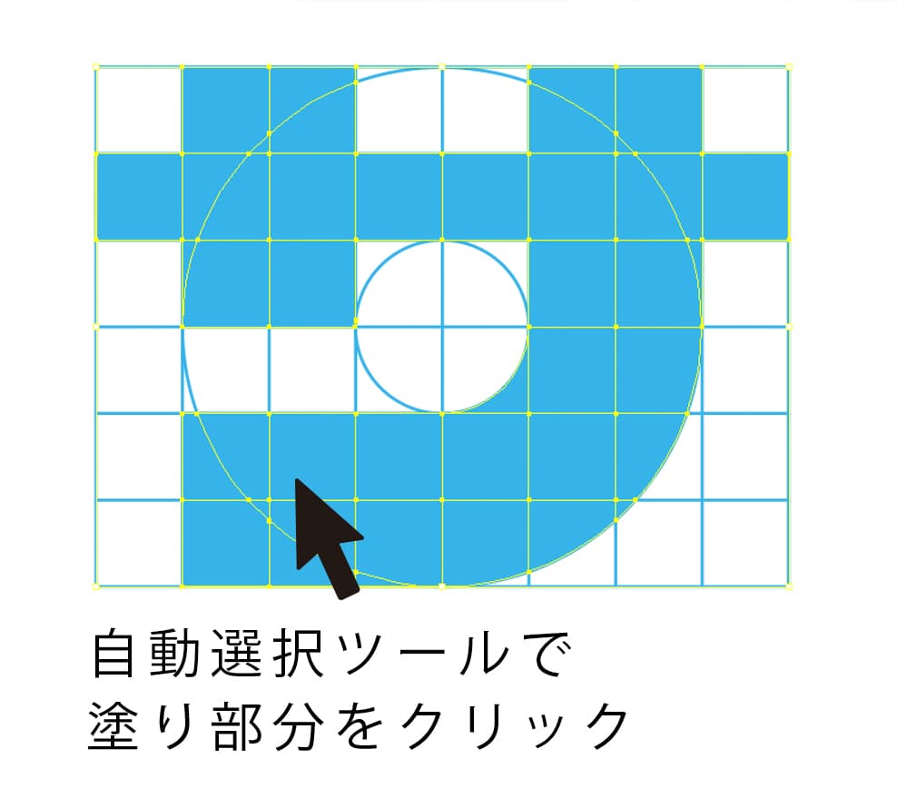 塗り部分をクリック